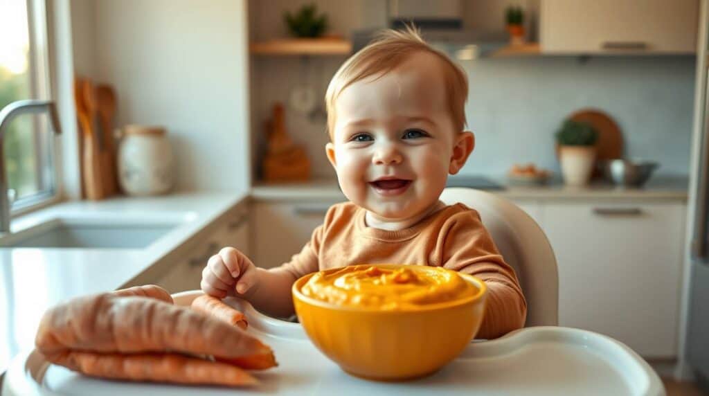 Deliciosa Papinha de Batata Doce com Cenoura receita fácil para o bebê