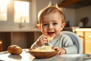 Bebê comendo Papinha de Purê de Batata para Bebês