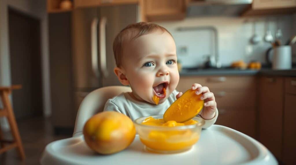 Delicioso Purê de Manga para Bebês