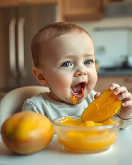 Delicioso Purê de Manga para Bebês